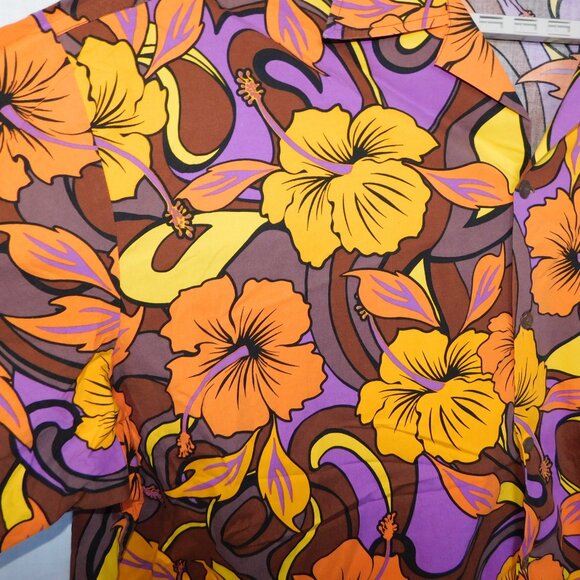 VTG alohaland hallelujah hawaiian shirts Mens 6XT hybiscus Flowers Orange yellow - Picture 6 of 10